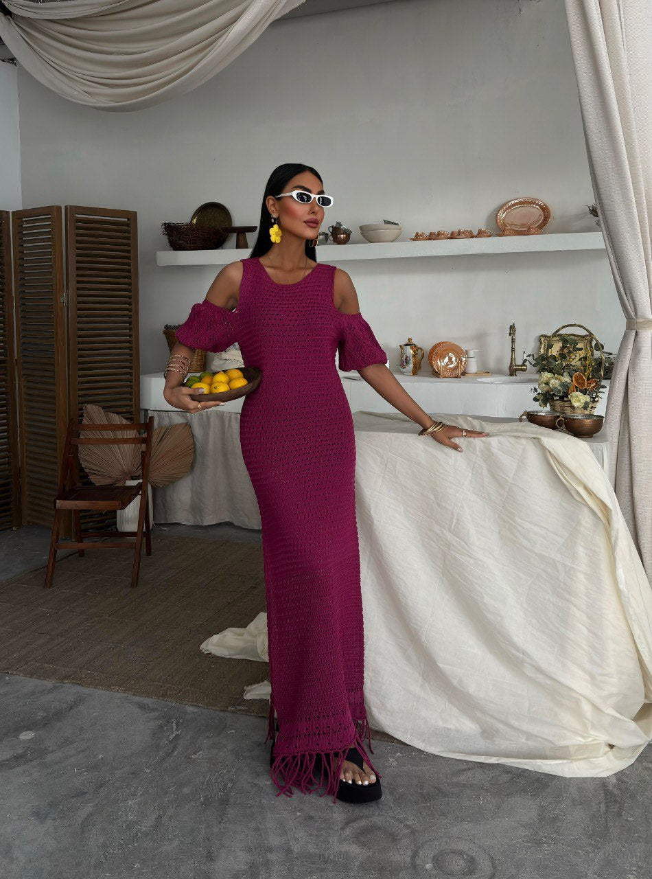 Robe longue en tricot