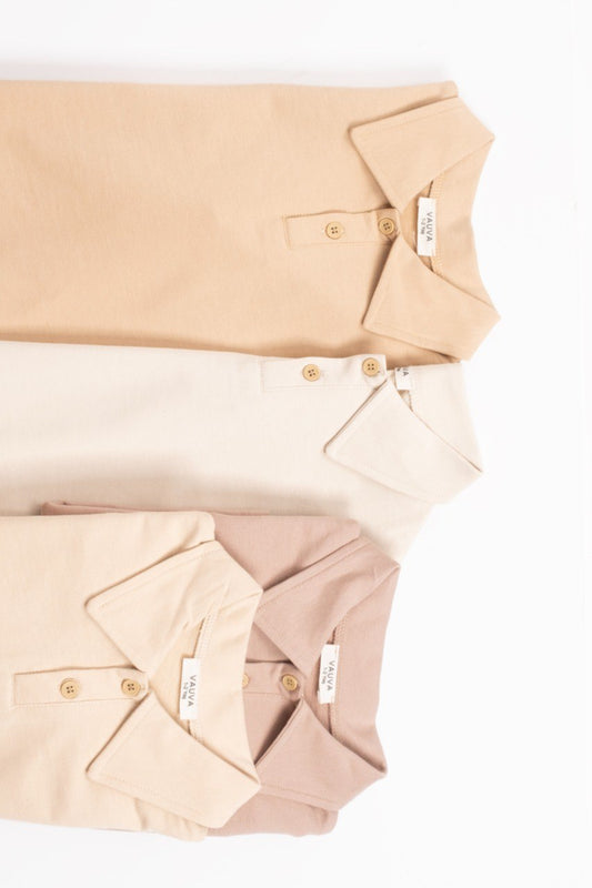 Sweat à col en coton - Sable