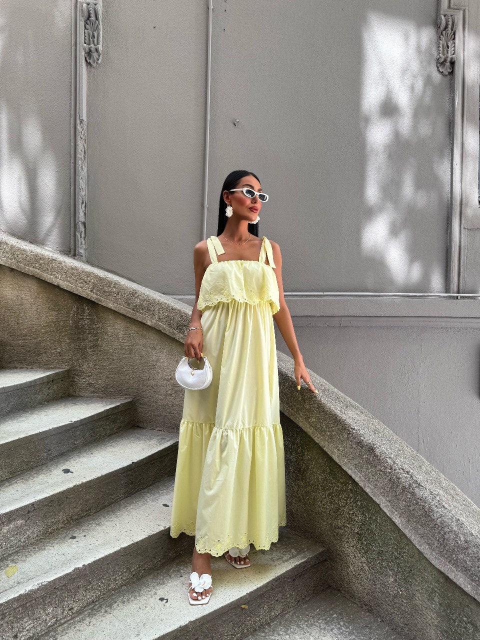 Robe longue à bretelles