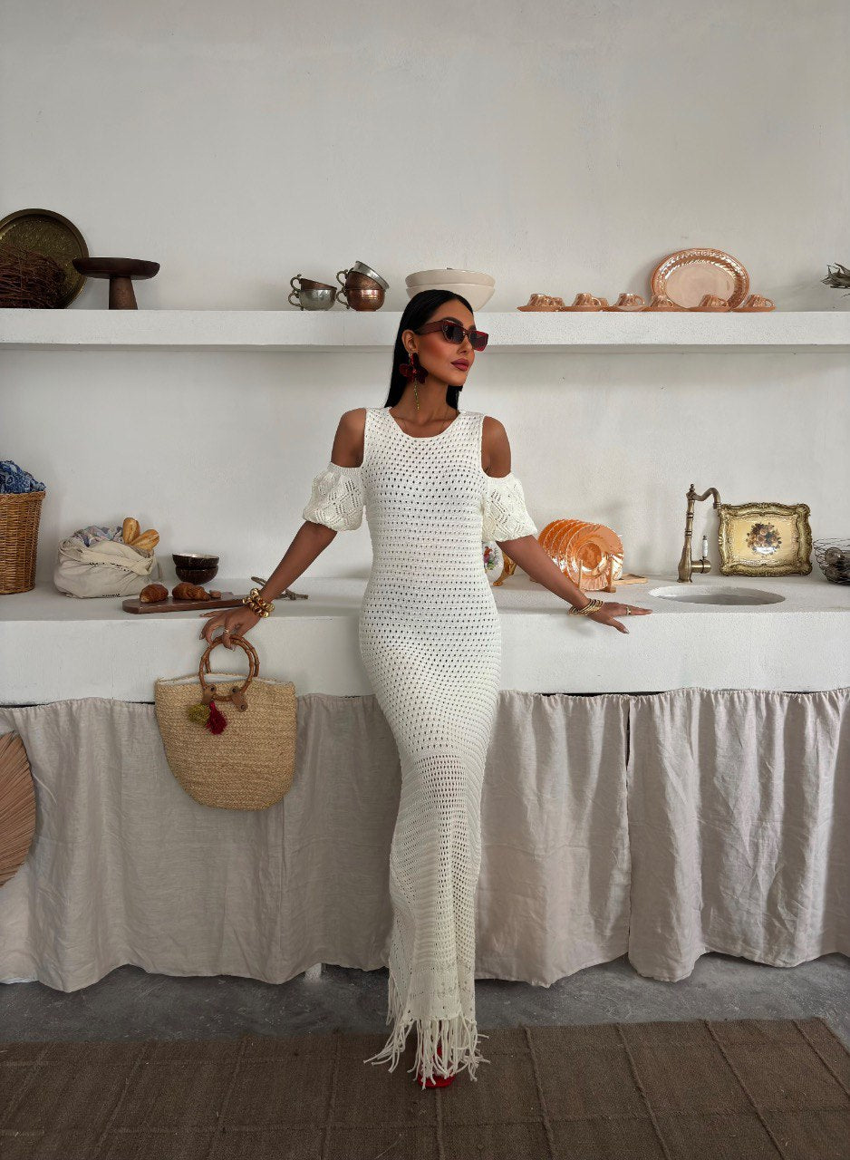 Robe longue en tricot