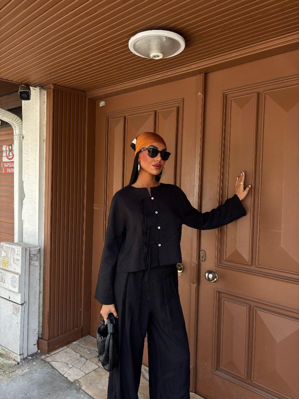 Ensemble pantalon et blouse à manches longues