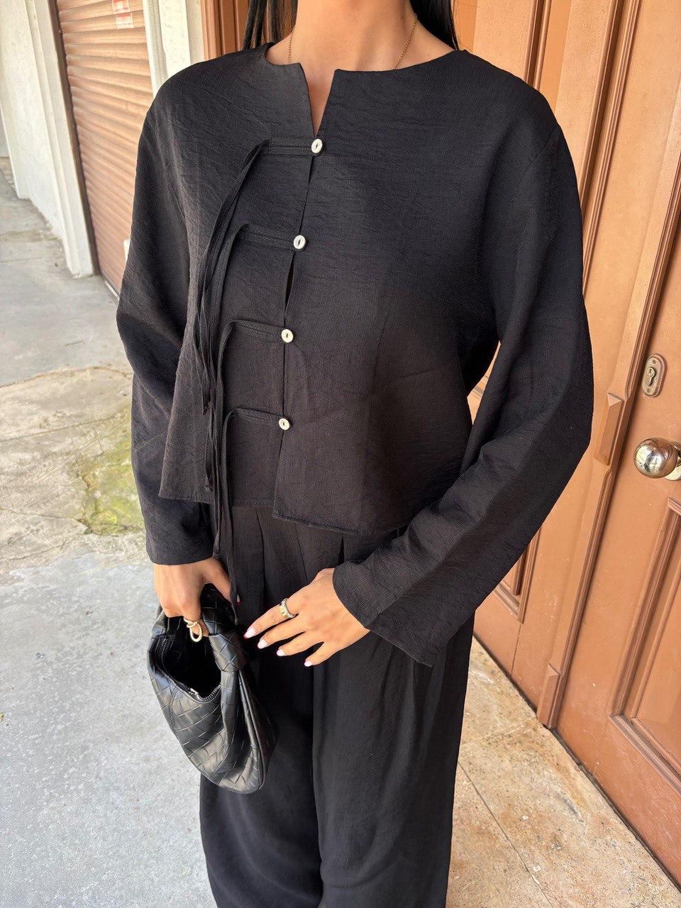 Ensemble pantalon et blouse à manches longues