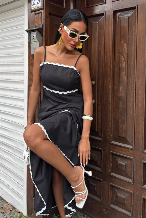 Robe longue à bretelles
