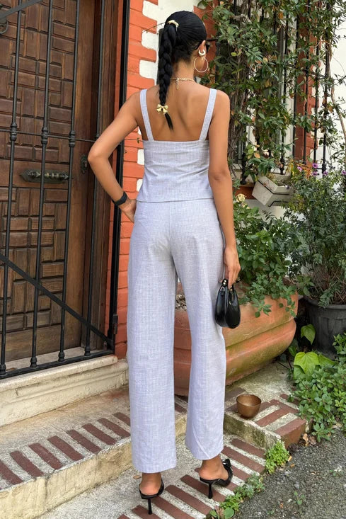 Ensemble pantalon et gilet de costume à bretelles