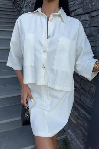 Ensemble jupe et chemise oversize