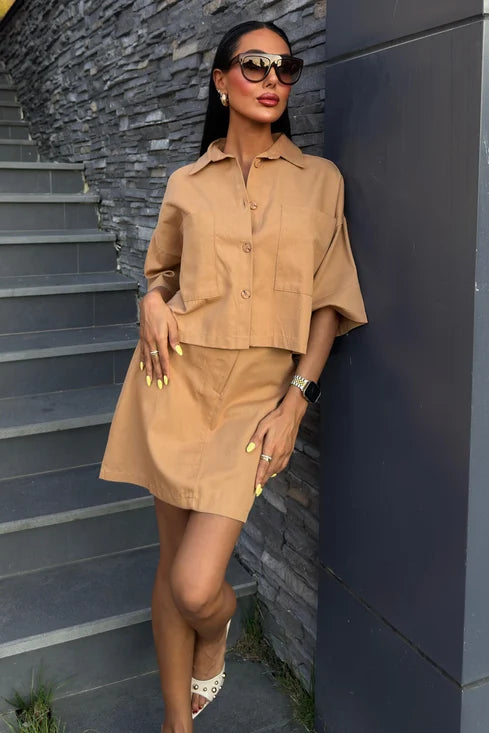 Ensemble jupe et chemise oversize