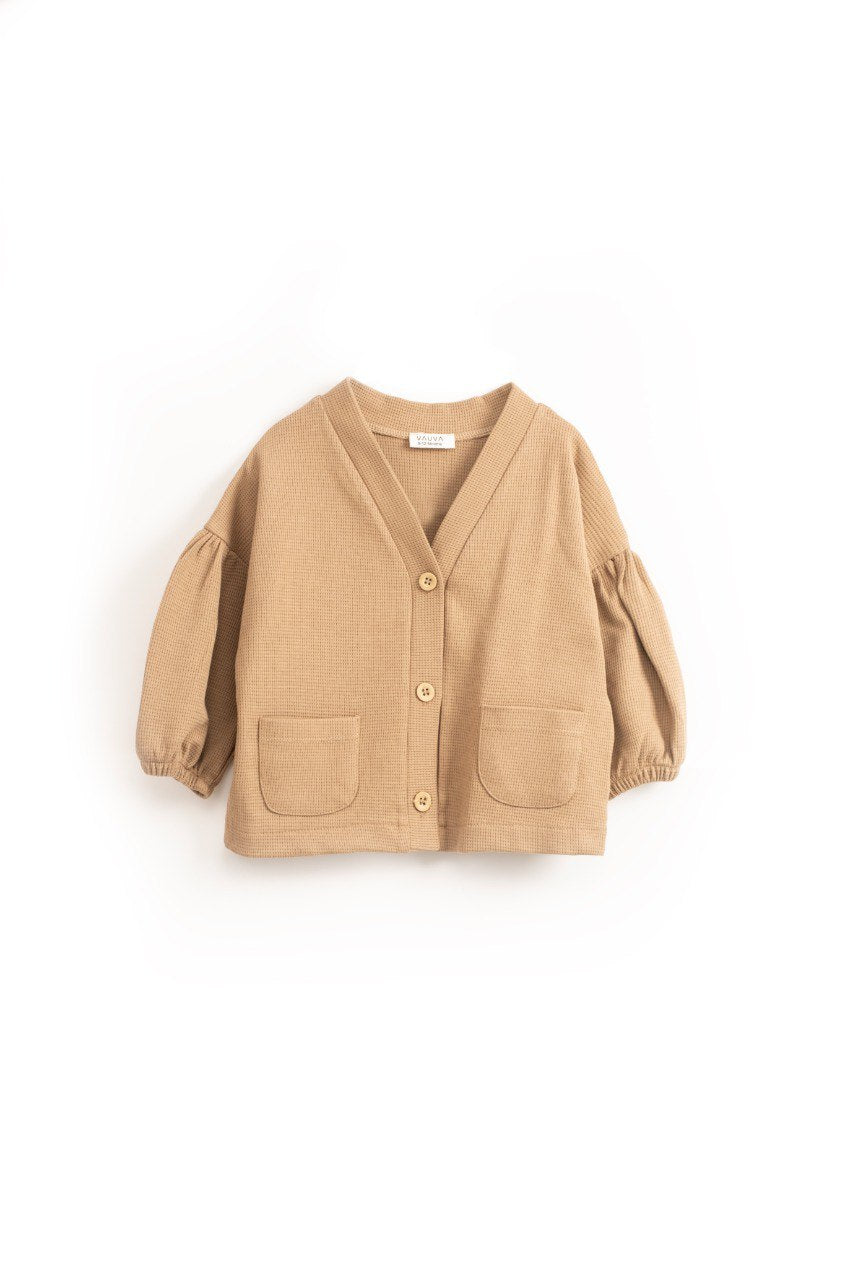 Gilet enfant manches oversize - Camel