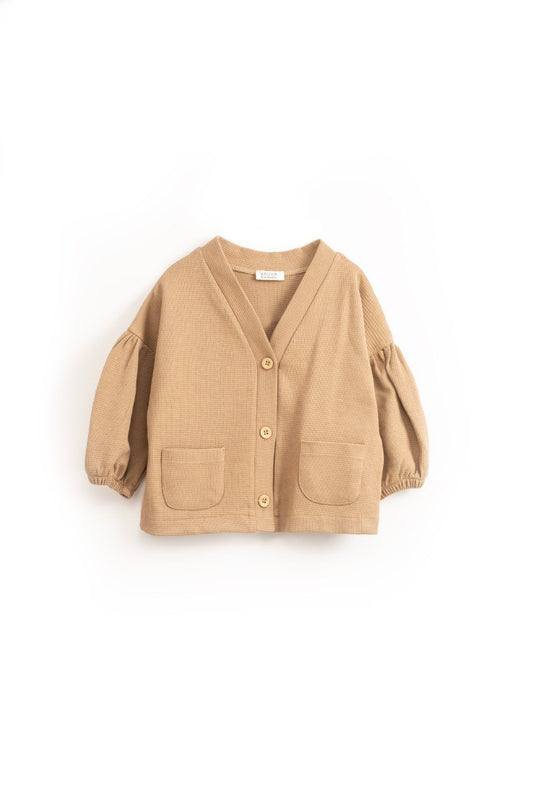 Gilet enfant manches oversize - Camel