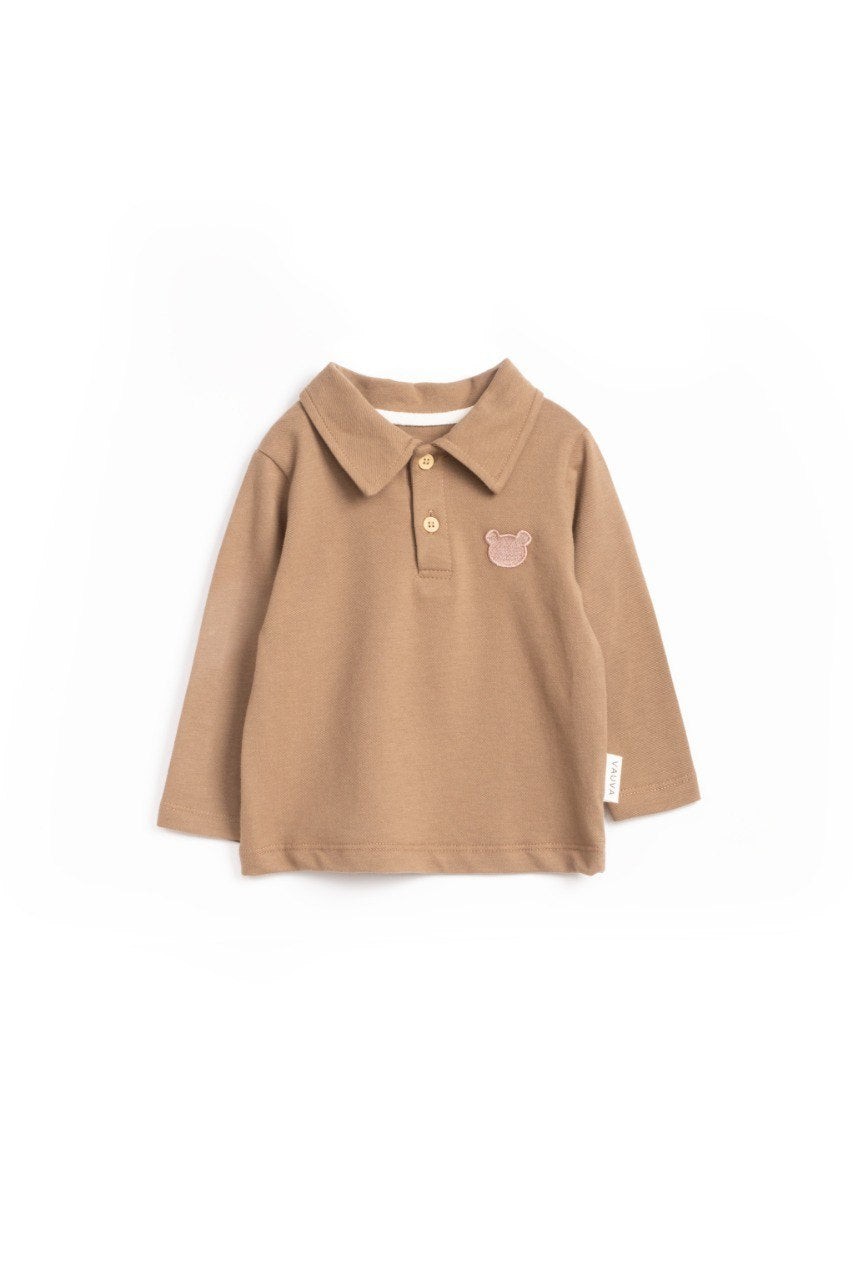 Pull à col ours en coton - Marron