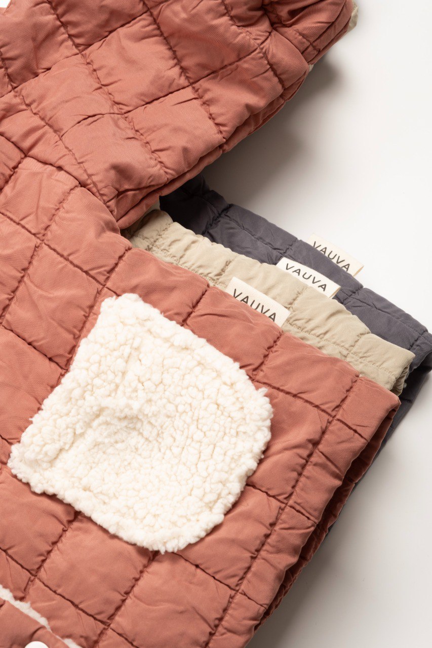Veste matelassée moumoute - Terracotta