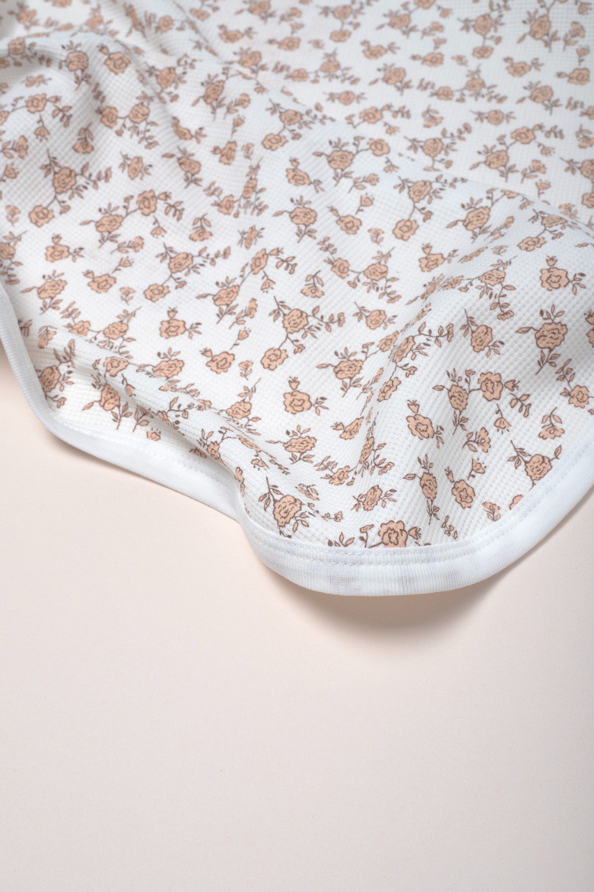 Couverture en coton imprimé fleurs - 80 x 90