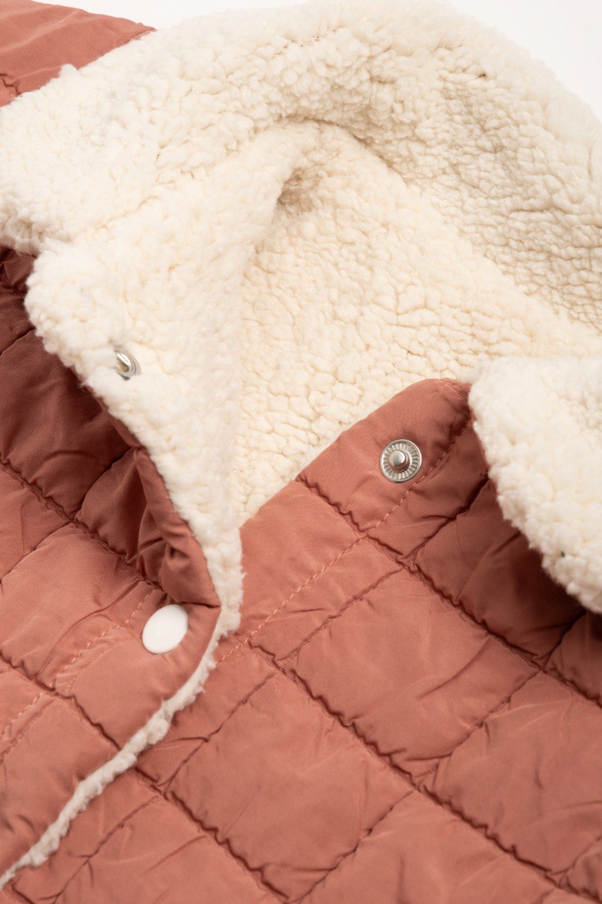 Veste matelassée moumoute - Terracotta