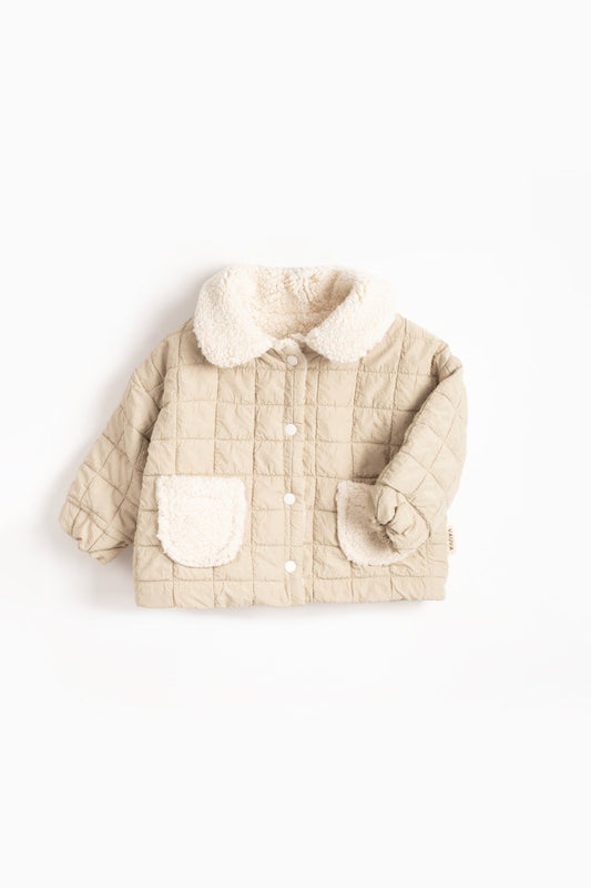 Veste matelassée moumoute - Beige