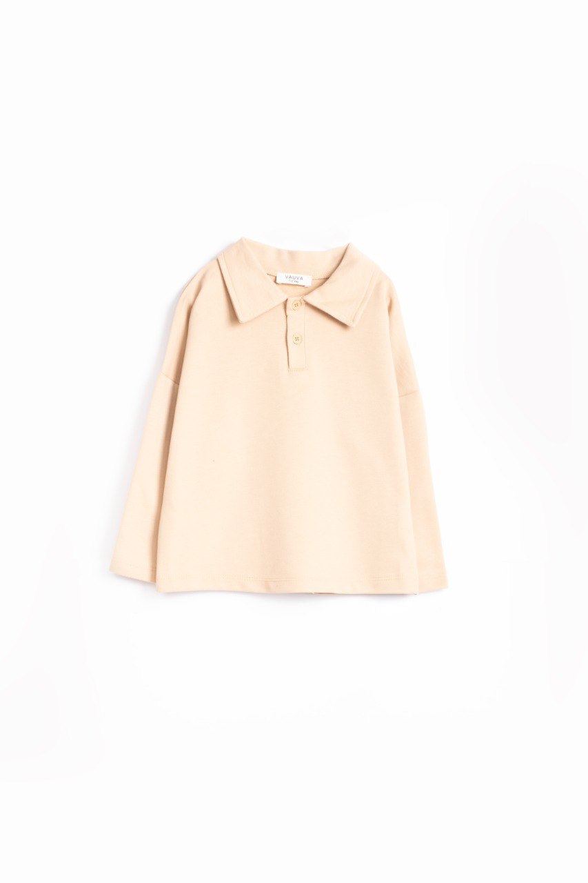 Sweat à col en coton - Sable