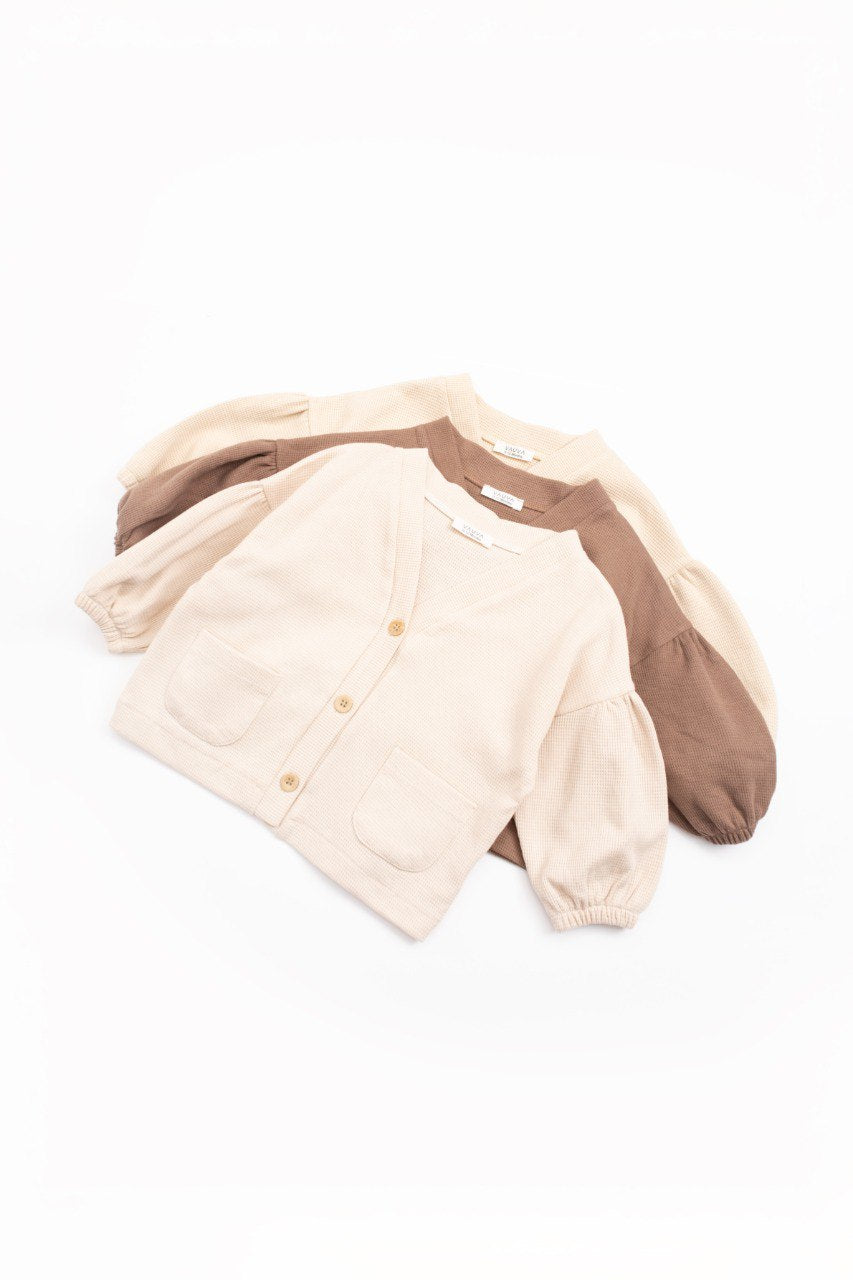 Gilet enfant manches oversize - Marron