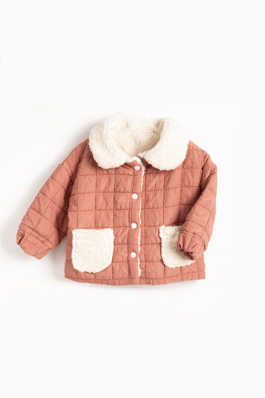 Veste matelassée moumoute - Terracotta