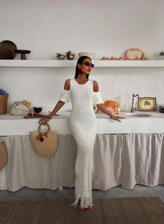 Robe longue en tricot