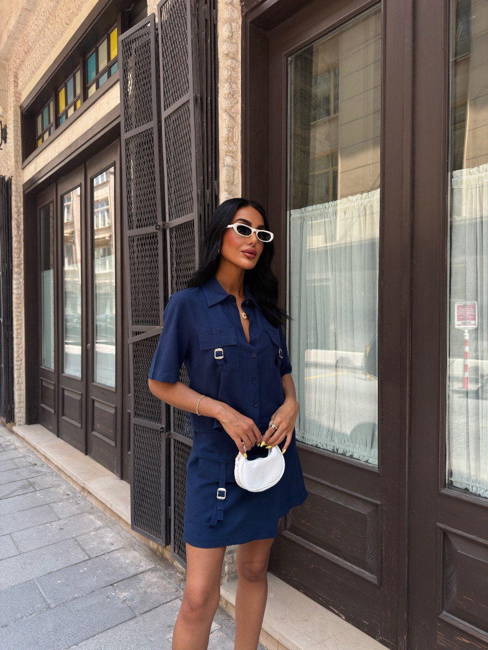 Ensemble jupe-short et chemise manches courtes