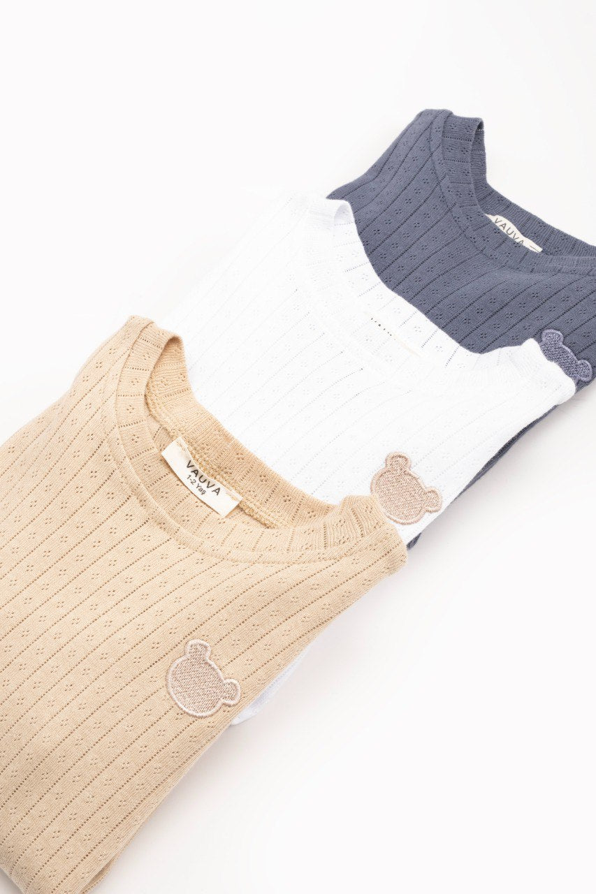 Pyjama enfant 2 pièces en coton - Ours beige