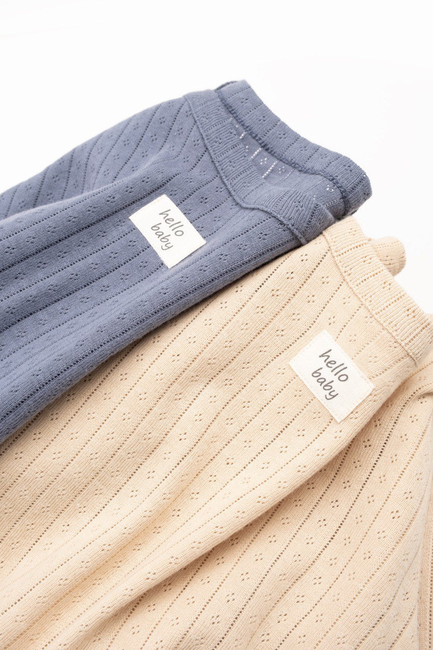 Pyjama 2 pièces côtelé en coton - Bleu nuit