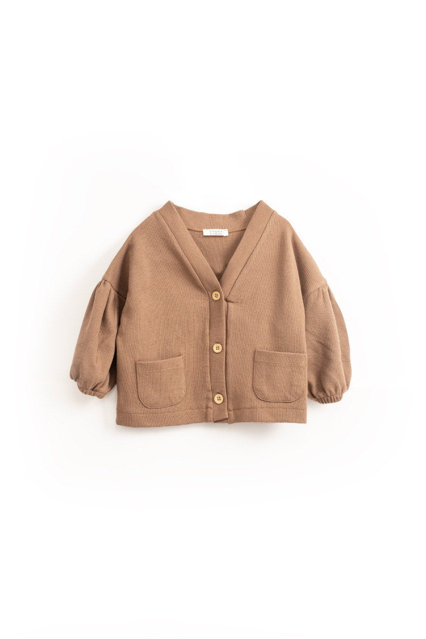 Gilet enfant manches oversize - Marron