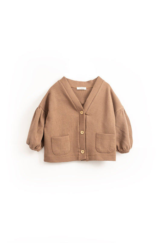 Gilet enfant manches oversize - Marron