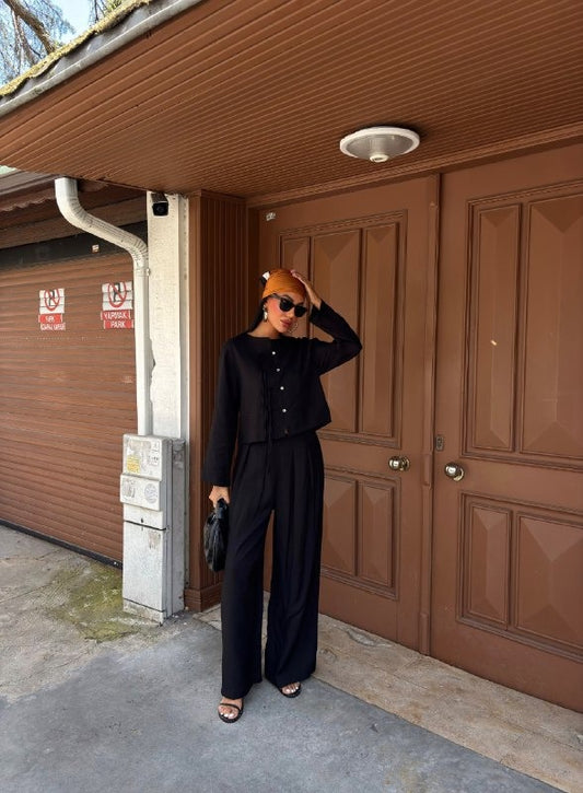 Ensemble pantalon et blouse à manches longues